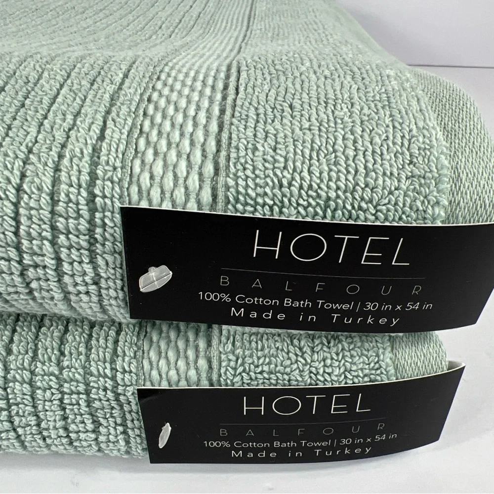 Hotel Balfour Bath Towels Set of 2 Sage Green Soft 100% Turkish Cotton NEW